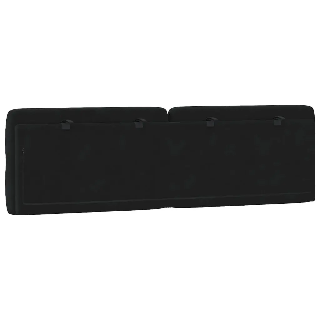 Headboard Cushion 153cm Black Velvet Wall Mounted Bed Pillow Back Support