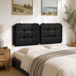 Elevate Your Bedroom with the Black Faux Leather Headboard Cushion