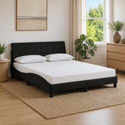 Modern Black Velvet Queen Bed Frame for Elegant Bedrooms