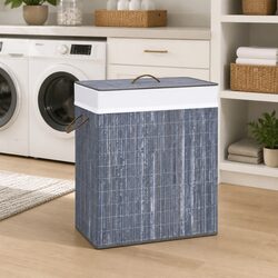 Enhance Your Space with a Grey Bamboo Laundry Basket