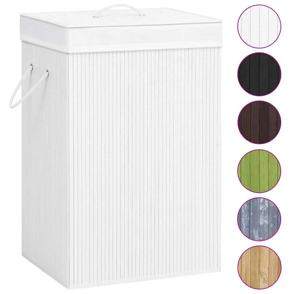 Bamboo Laundry Basket 72 Litres Two Sections Removable Liner