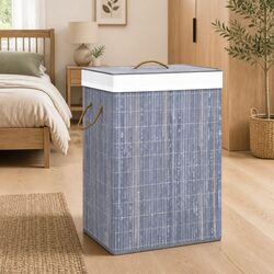 Bamboo Laundry Basket for a Tidier Space in Grey