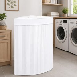 Bamboo Corner Laundry Hamper - 60L for a Tidier Home
