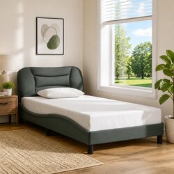 Grey Fabric King Single Bed Frame for Modern Living