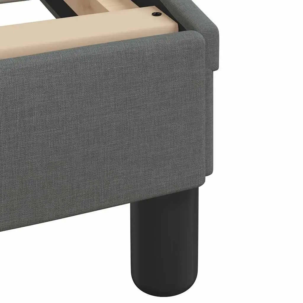 Queen Bed Frame 152x203cm Grey Fabric Upholstered Headboard Plywood Slats