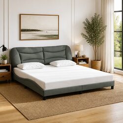 Enhance Your Bedroom with a Grey Upholstered King Bed Frame