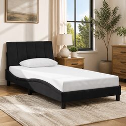 Velvet Black King Single Bed Frame for Enhanced Bedroom