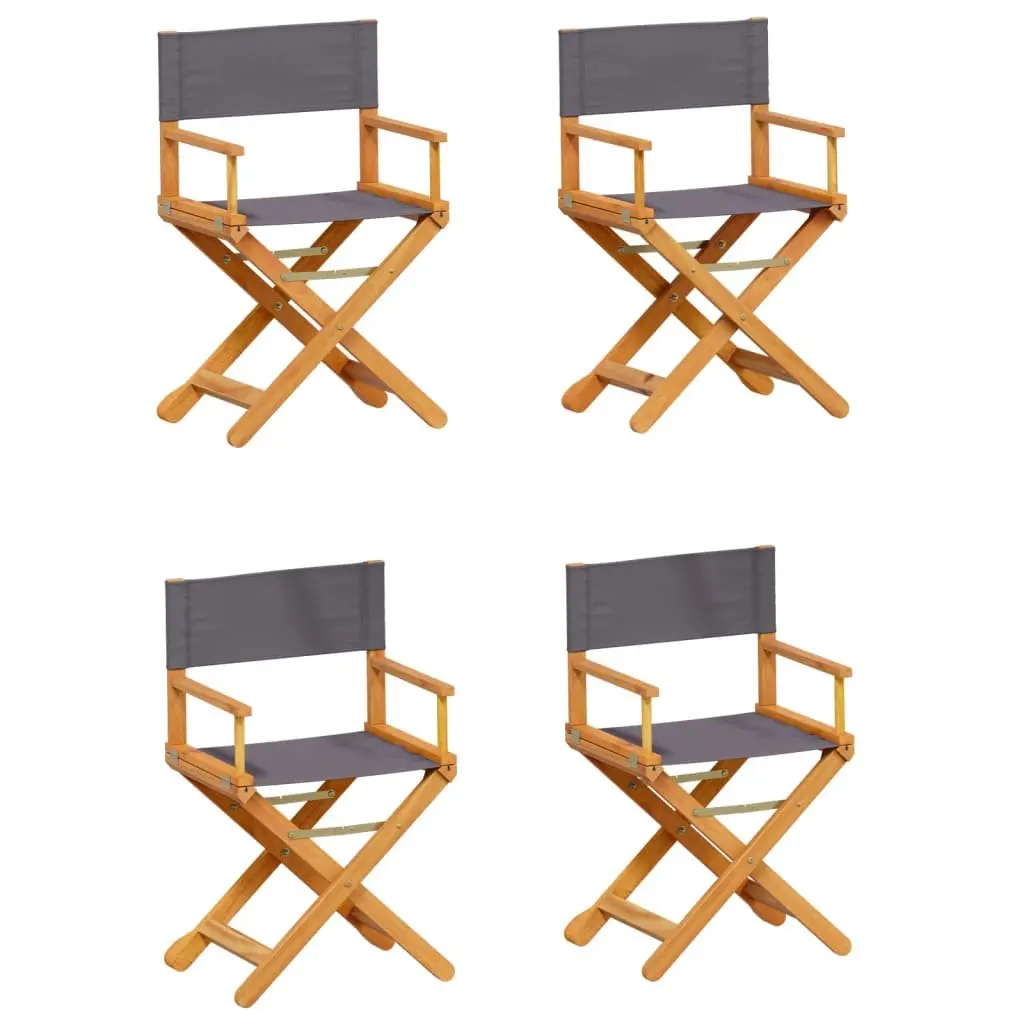 Folding Garden Chairs 4 Piece Grey Lightweight Portable Outdoor Seating