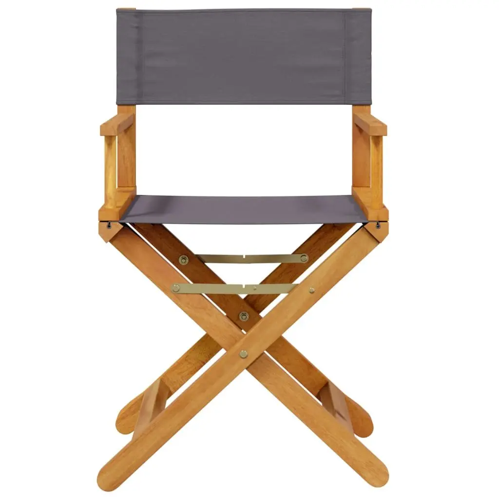 Folding Garden Chairs Set of 8 Grey Fabric Director Lounge Seating