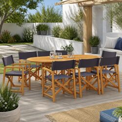 8-Piece Outdoor Folding Garden Chairs in Dark Grey