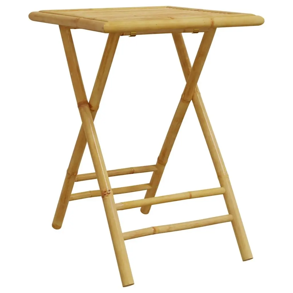 Folding Bistro Set 3 Piece Bamboo Outdoor Garden Furniture with Cushions
