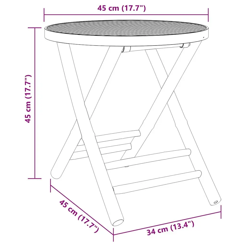 Outdoor Bistro Set 3 Piece Foldable Bamboo Garden Furniture Cushioned Chairs
