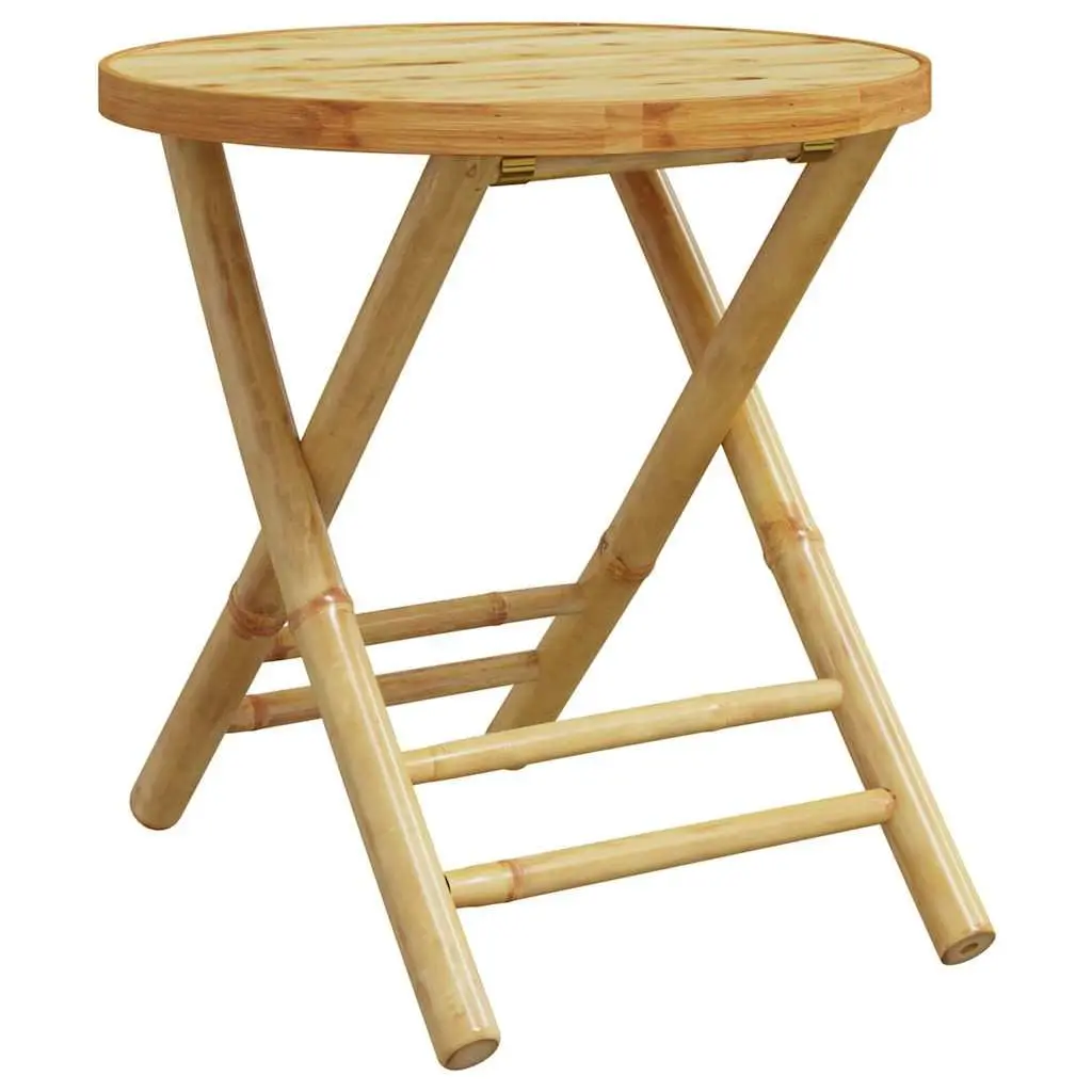 Outdoor Bistro Set 3 Piece Foldable Bamboo Garden Furniture Cushioned Chairs