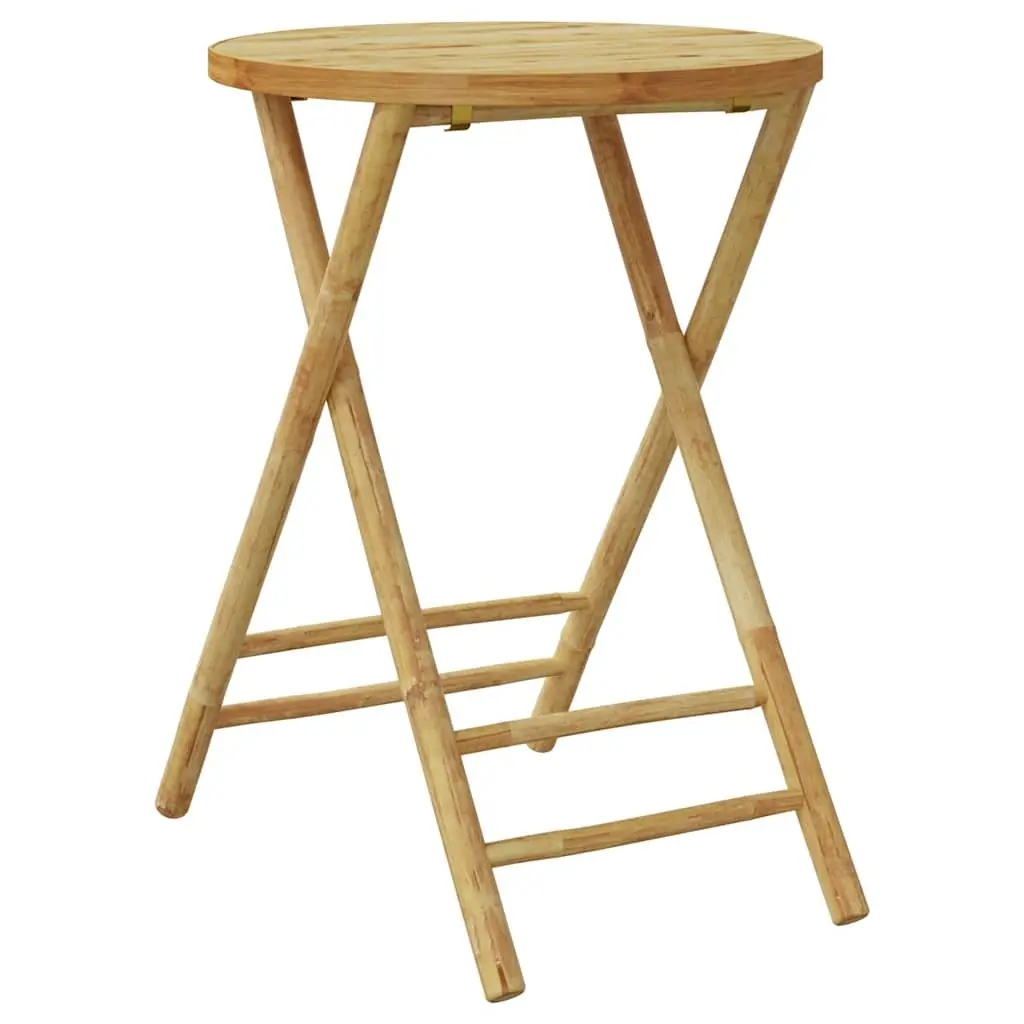 3 Piece Folding Bistro Set Bamboo Frame with Thickly Padded Cushions for Garden Patio Outdoor Use