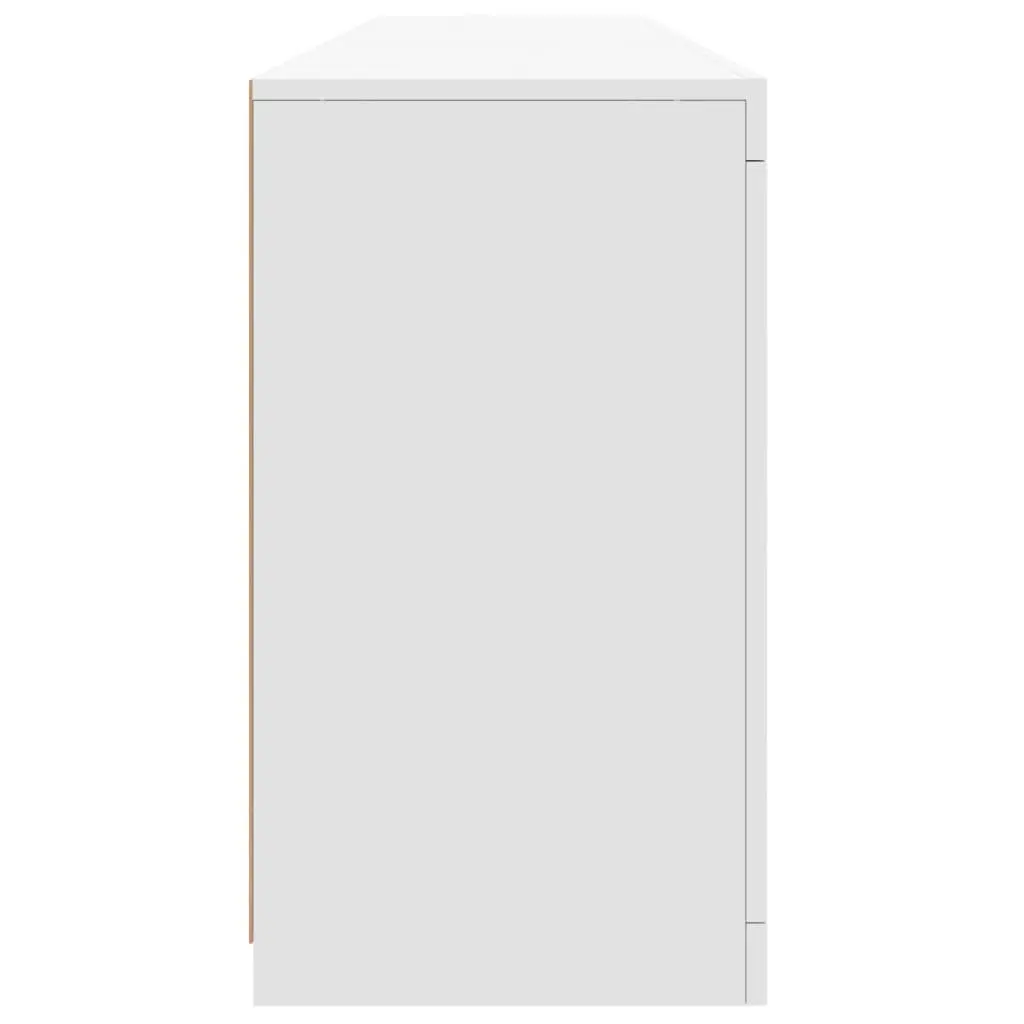 White Sideboard 162x37x67cm Modern Storage Cabinet with RGB LED Lights