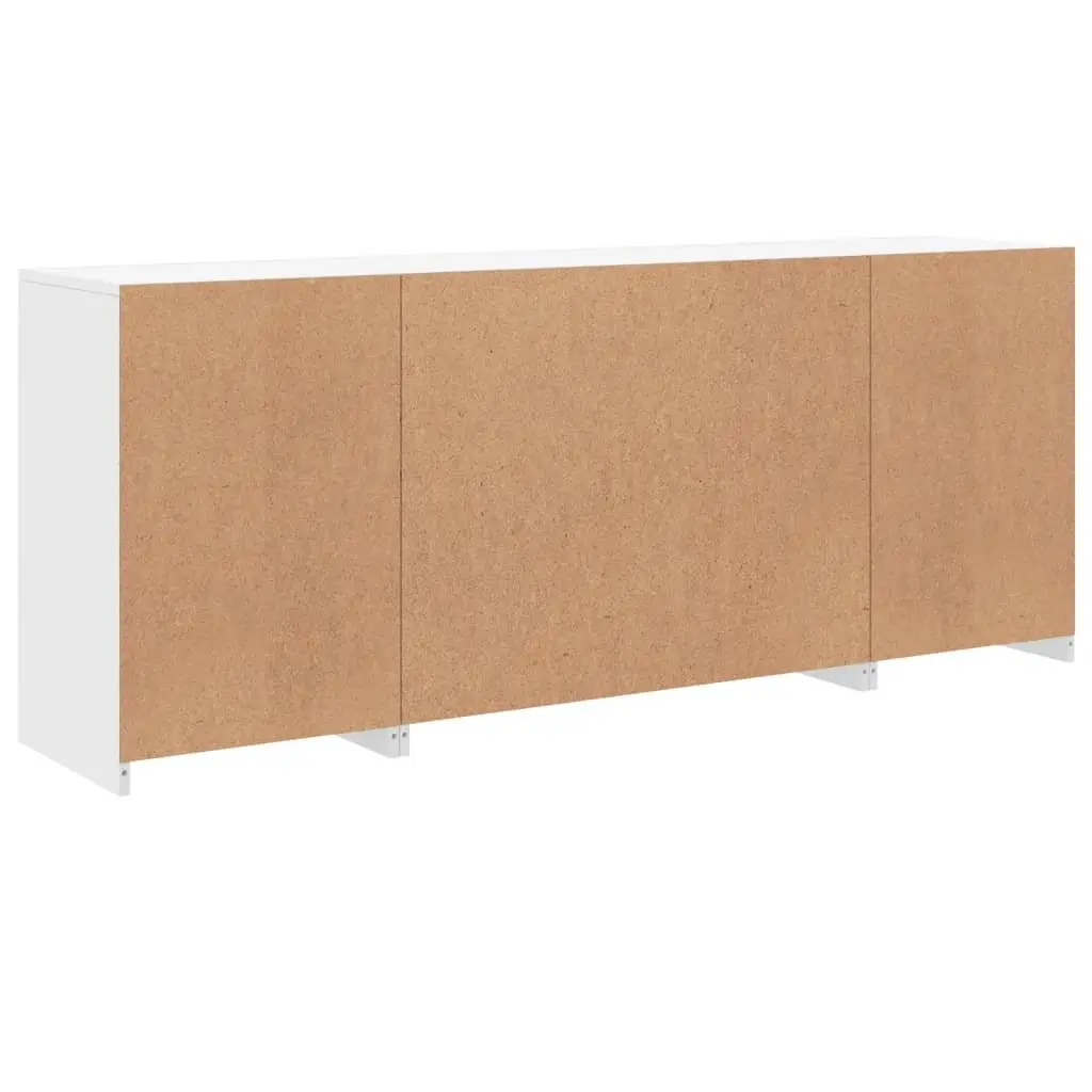 White Sideboard 163x37x67cm Modern Storage Cabinet with RGB LED Lights