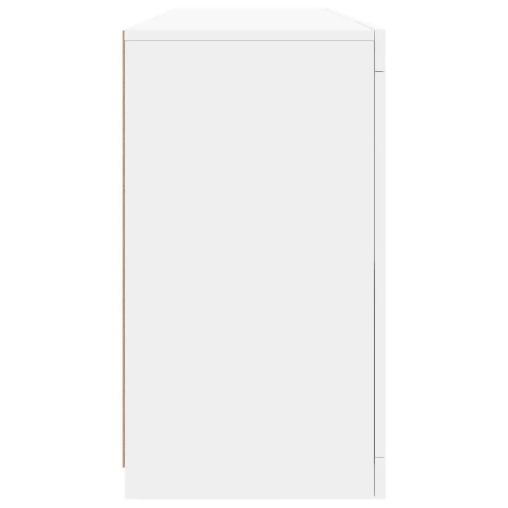 White Sideboard 163x37x67cm Modern Storage Cabinet with RGB LED Lights