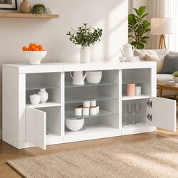 Elevate Your Space with a Stylish White LED Sideboard