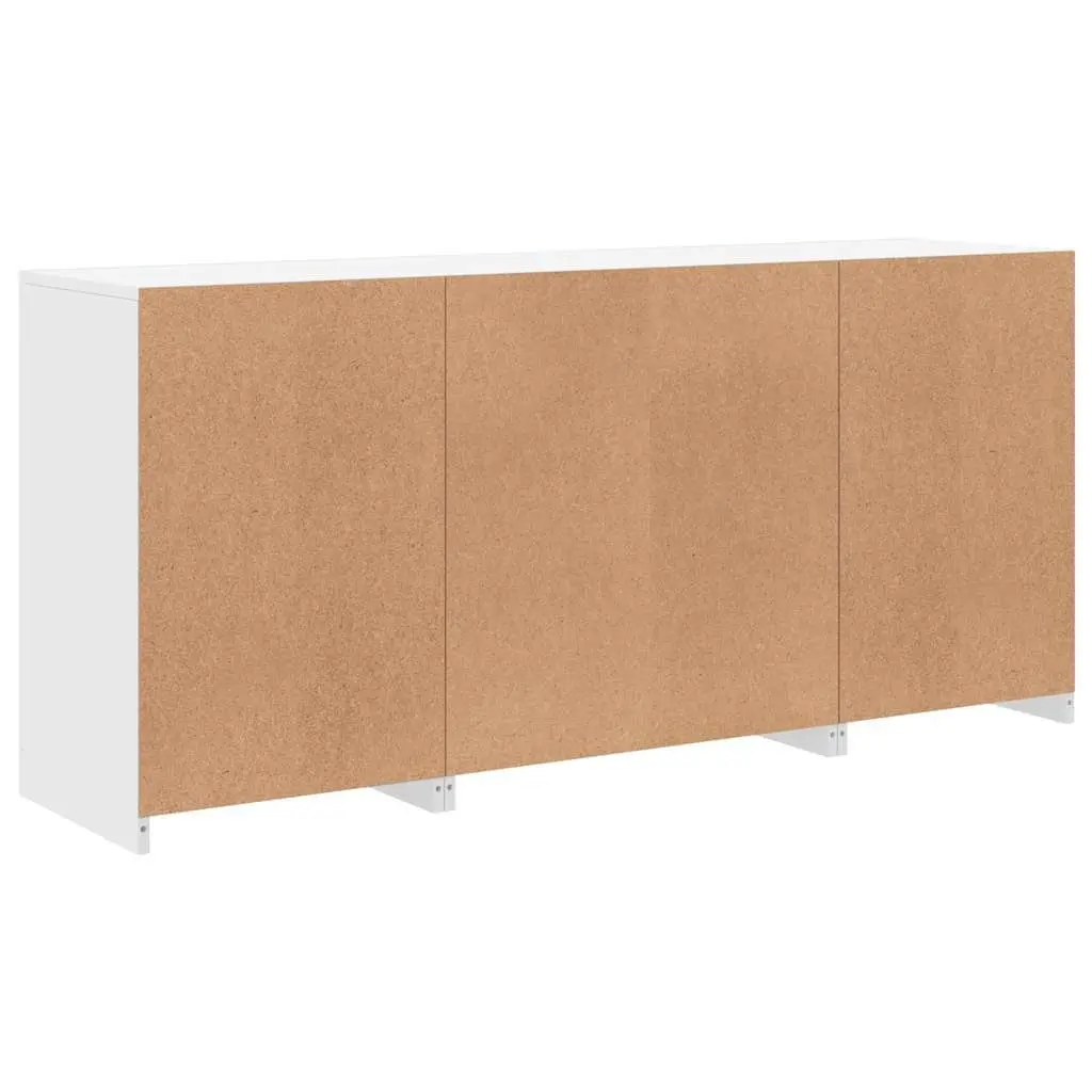 White Sideboard 142.5cm Modern Storage Cabinet with RGB LED Lights