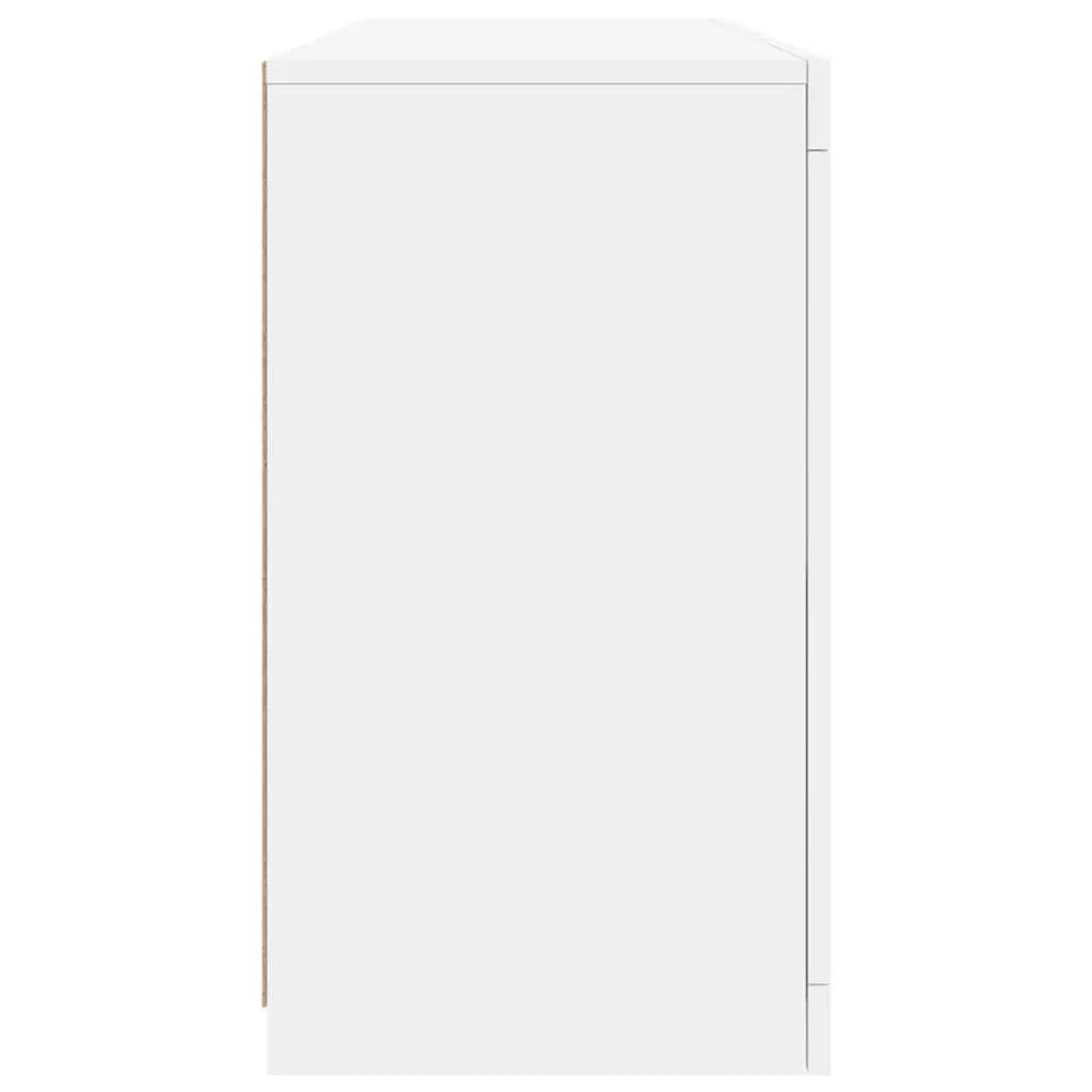 White Sideboard 142.5cm Modern Storage Cabinet with RGB LED Lights