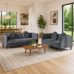 Enhance Your Living Room with a Grey Velvet Sofa Set