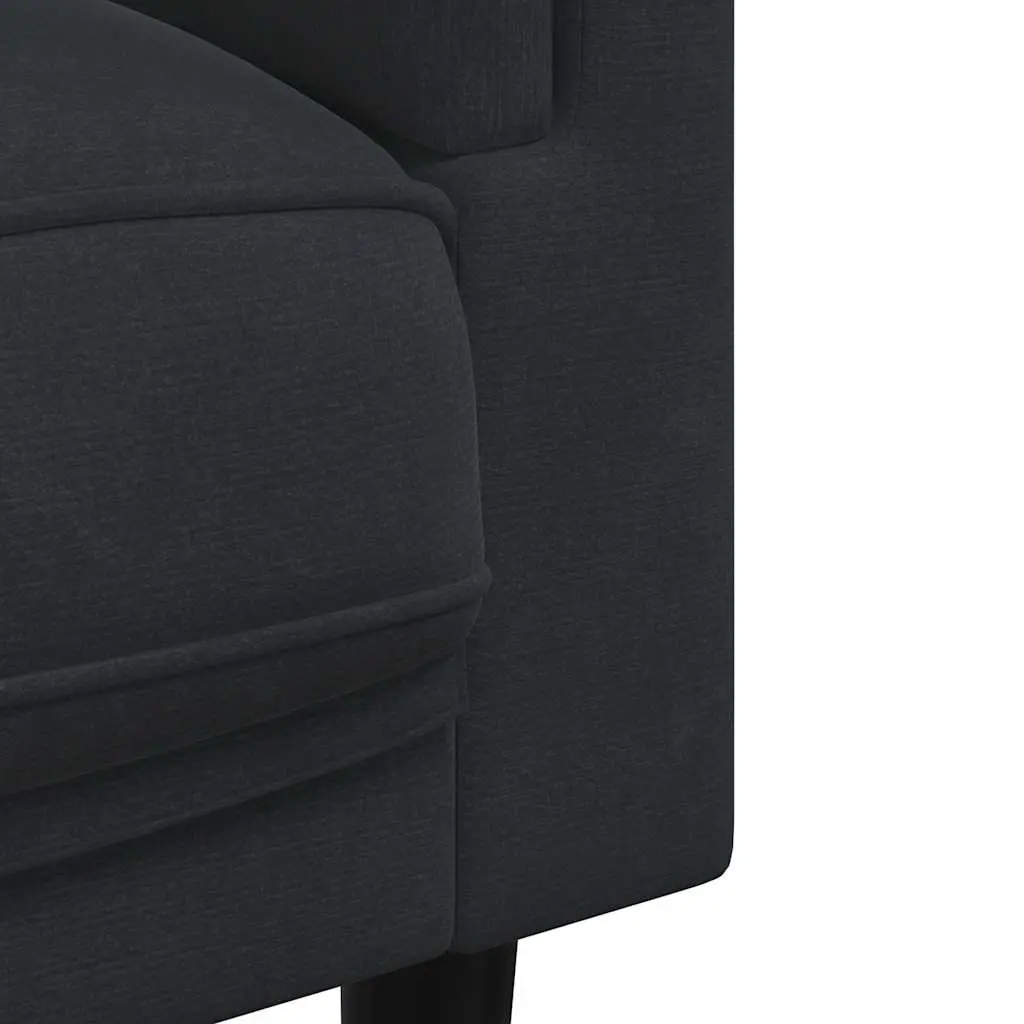 2 Piece Sofa Set with Throw Pillows Black Living Room Furniture Modern Lounge