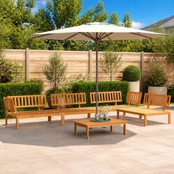 Outdoor Sectional Sofa Set 5 Piece Solid Acacia Wood Garden Pallet Furniture