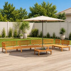 Outdoor Sectional Sofa Set 6 Piece Garden Pallet Furniture Brown Solid Wood