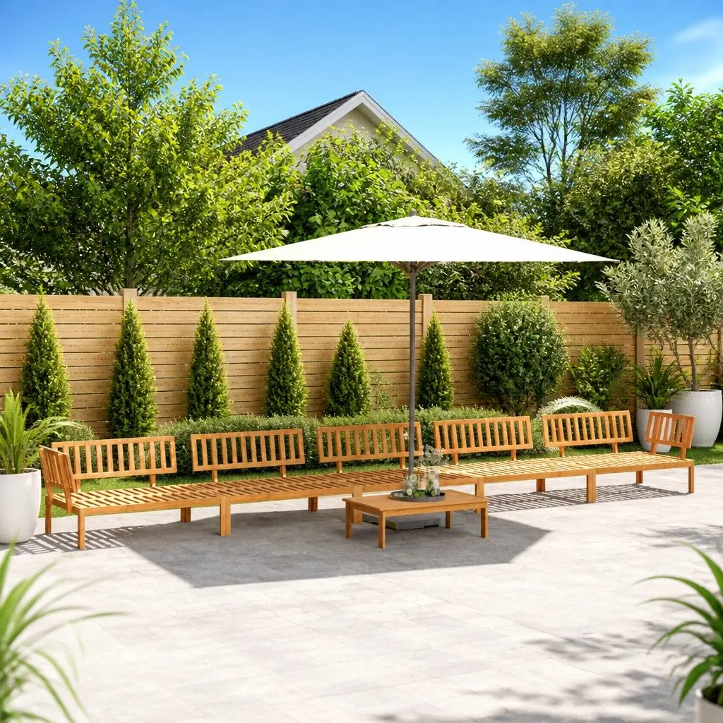 6 Piece Garden Pallet Sofa Set Outdoor Sectional Solid Wood Acacia Brown