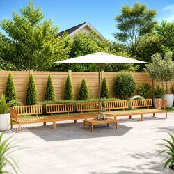 6 Piece Garden Pallet Sofa Set Outdoor Sectional Solid Wood Acacia Brown