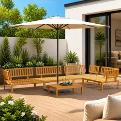 Stylish 5-Piece Outdoor Sofa Set Made from Solid Wood