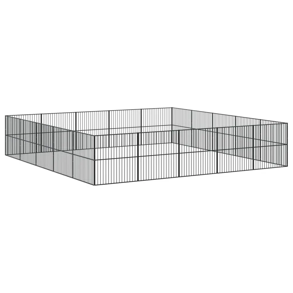 Dog Playpen 20 Panels Black Galvanised Steel Heavy-Duty Pet Enclosure Exercise Pen