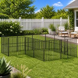 Pet-Friendly Black Playpen for Dogs and More - 12 Panels