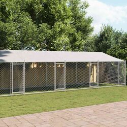 Comfortable Outdoor Dog Kennel Run with Roof 12x2x2m