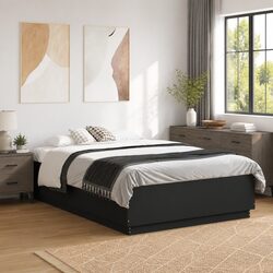 Modern Black Bed Frame 135x190cm for a Stylish Bedroom