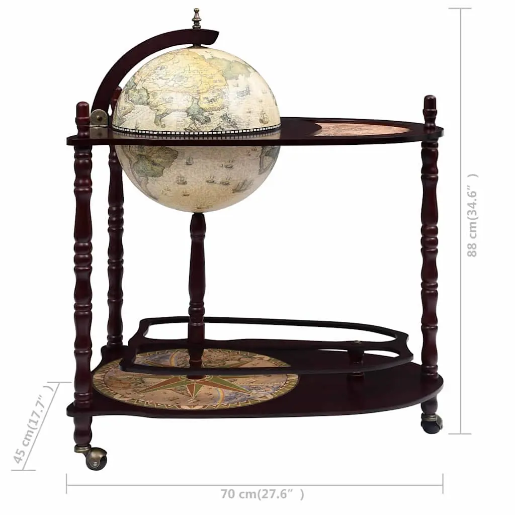 Freestanding Globe Bar Cabinet Green with Wheels Large Storage for Wine Spirits and Beverages