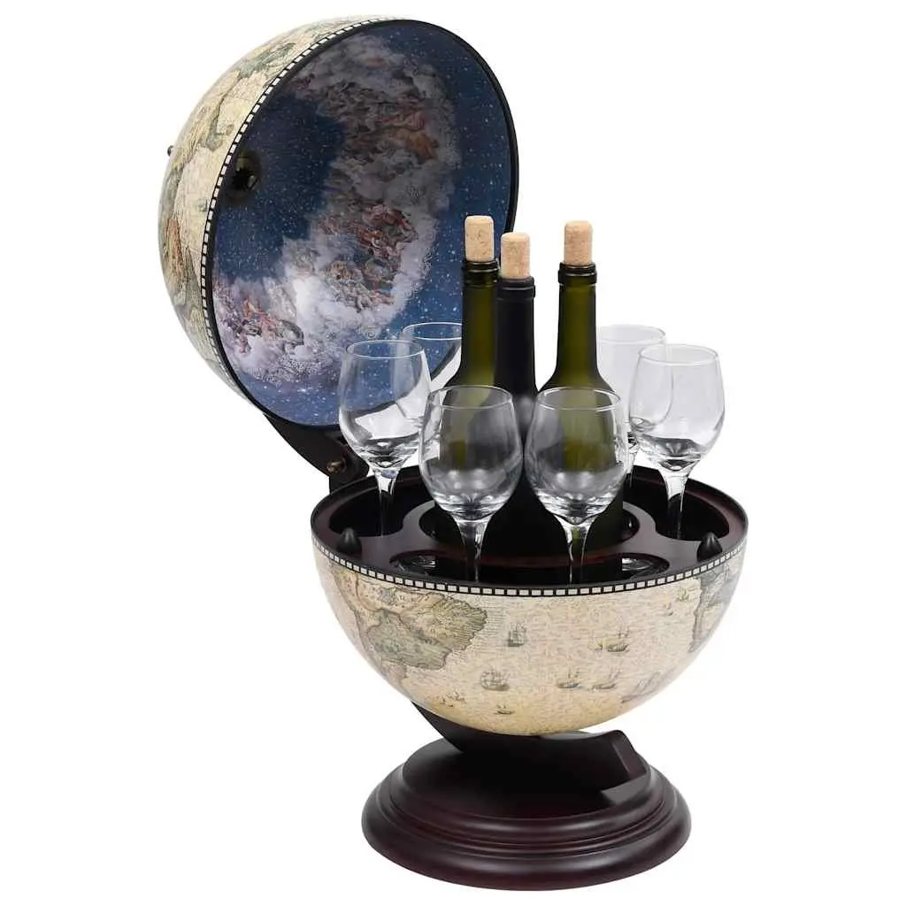 Tabletop Globe Bar Wine Stand Rotating Storage Cabinet Green Decor Display