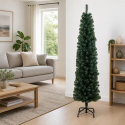 240cm Slim Green Artificial Christmas Tree for Your Home