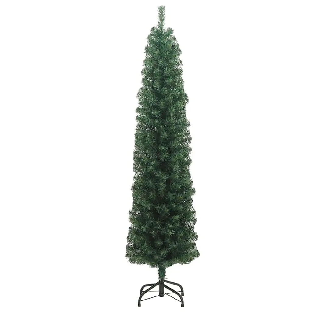 Slim Artificial Christmas Tree Green 240cm Holiday Seasonal Decoration Indoor