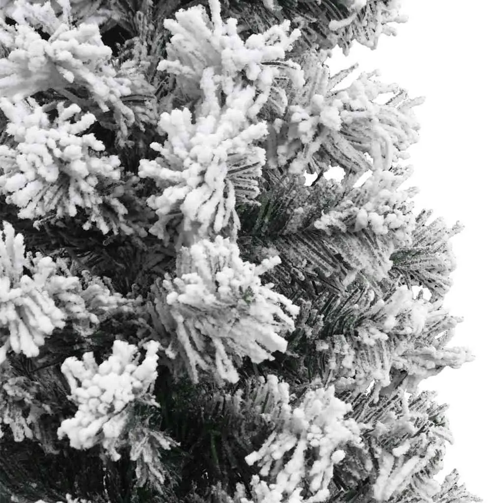 Flocked Snow Green Slim Christmas Tree 240cm Indoor Outdoor PVC Construction