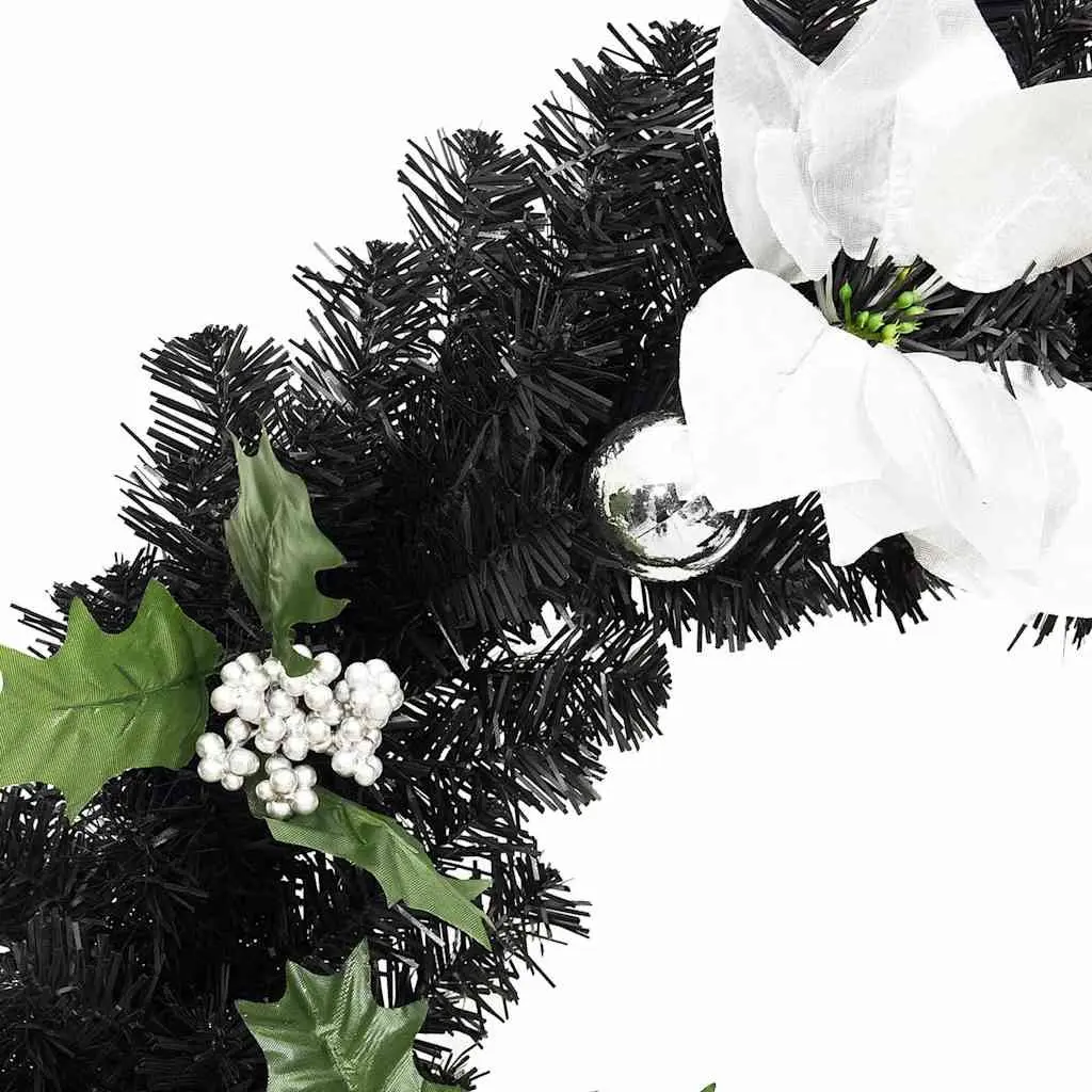 Christmas Garland 2.7m LED Lights Black PVC Holiday Decoration Indoor Outdoor