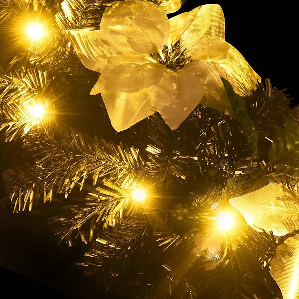 Christmas Garland 2.7m LED Lights Black PVC Holiday Decoration Indoor Outdoor