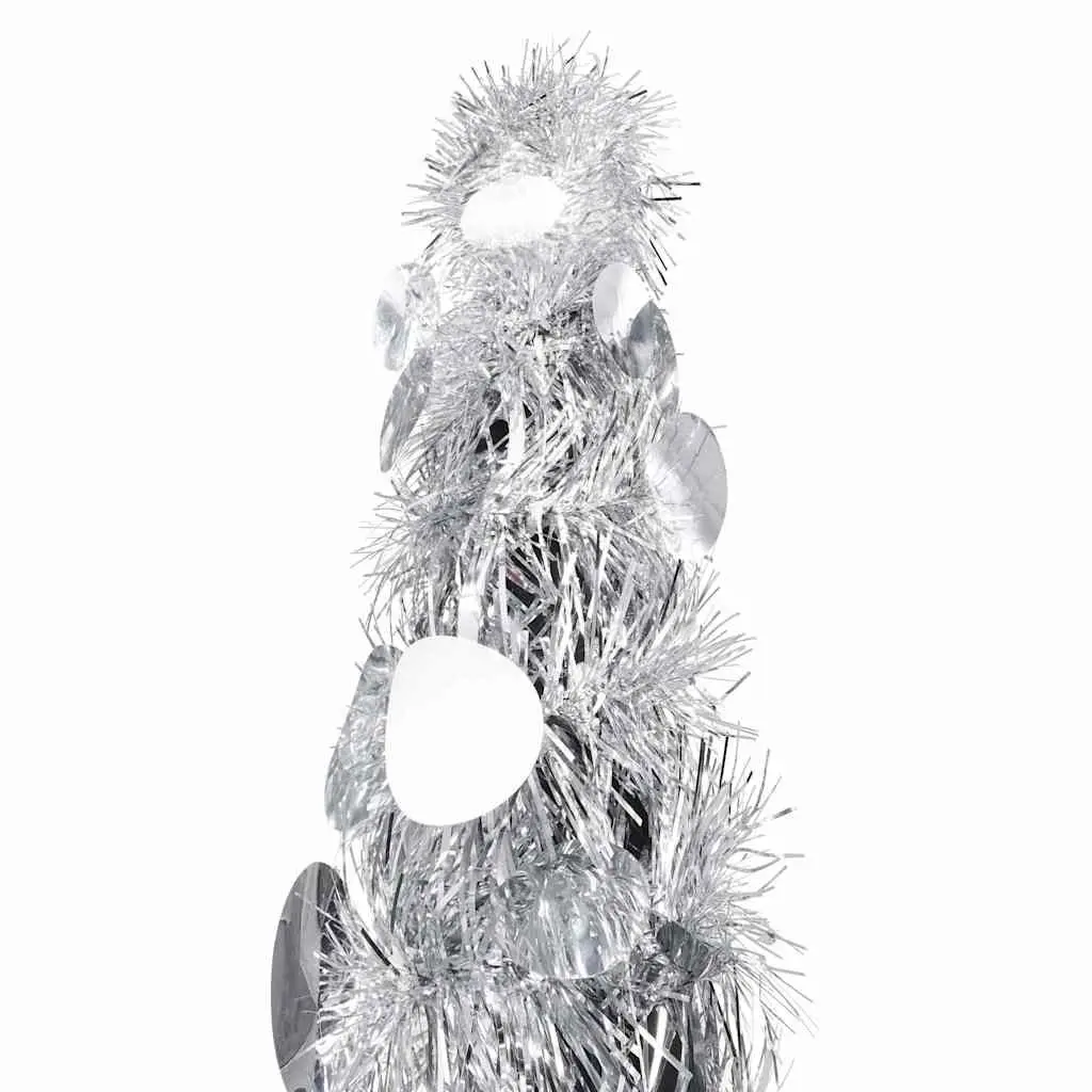 Pop-up Artificial Christmas Tree 150cm Silver Lightweight Indoor Outdoor Holiday Decoration