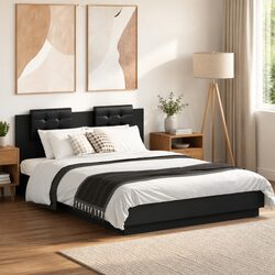 Enhance Your Bedroom with This Black Bed Frame and LED Lights
