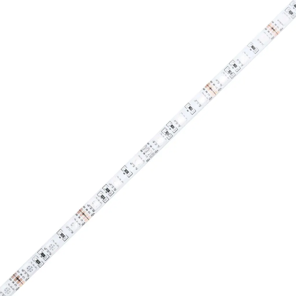 Bed Frame 150x200 cm with Headboard RGB LED Lights Engineered Wood Brown