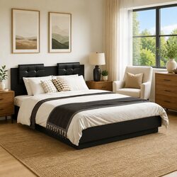 Elevate Your Space with a Black Bed Frame and RGB Lighting