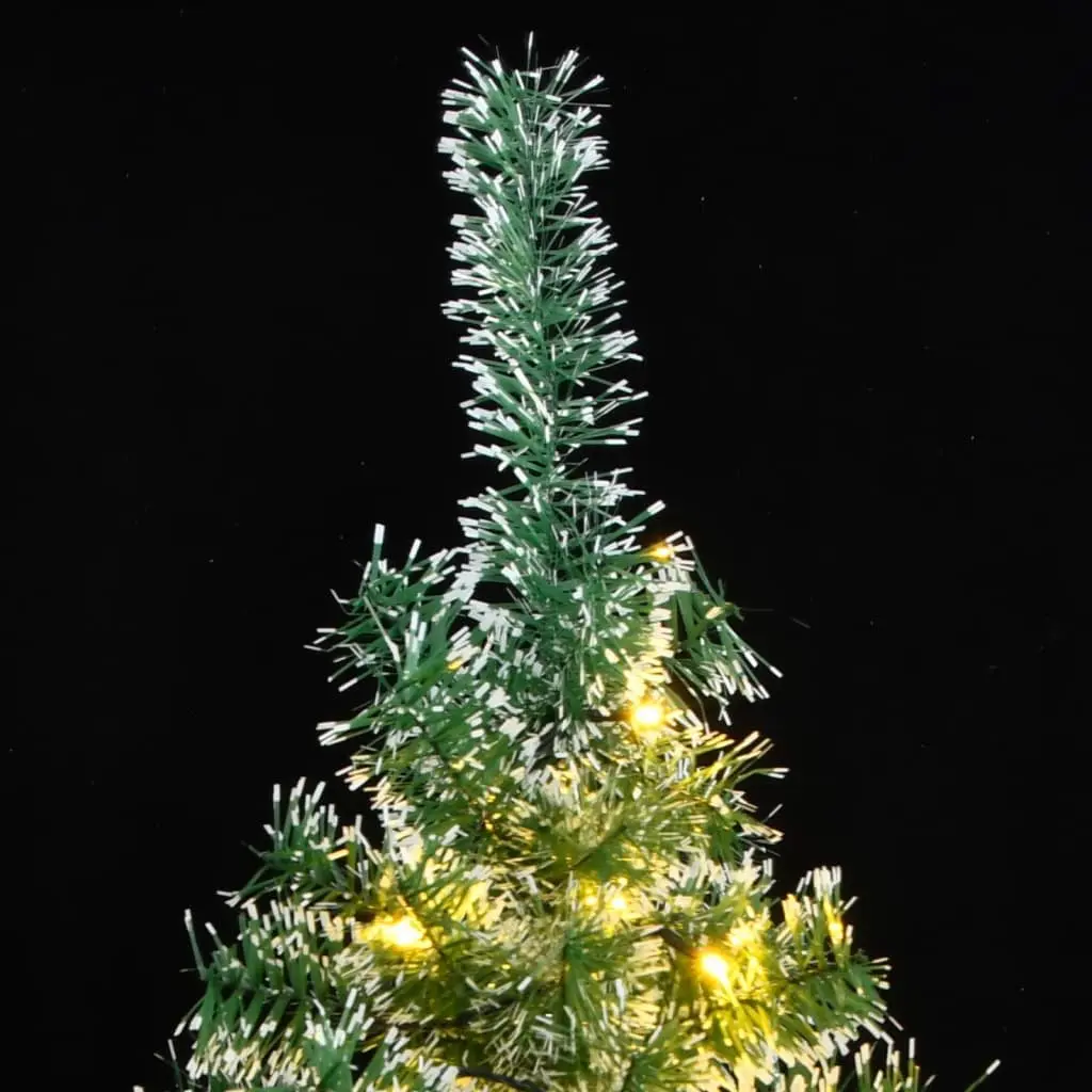 Flocked Snow Artificial Christmas Tree 210cm with 300 LEDs and 8 Lighting Modes USB Powered for Indoor Use