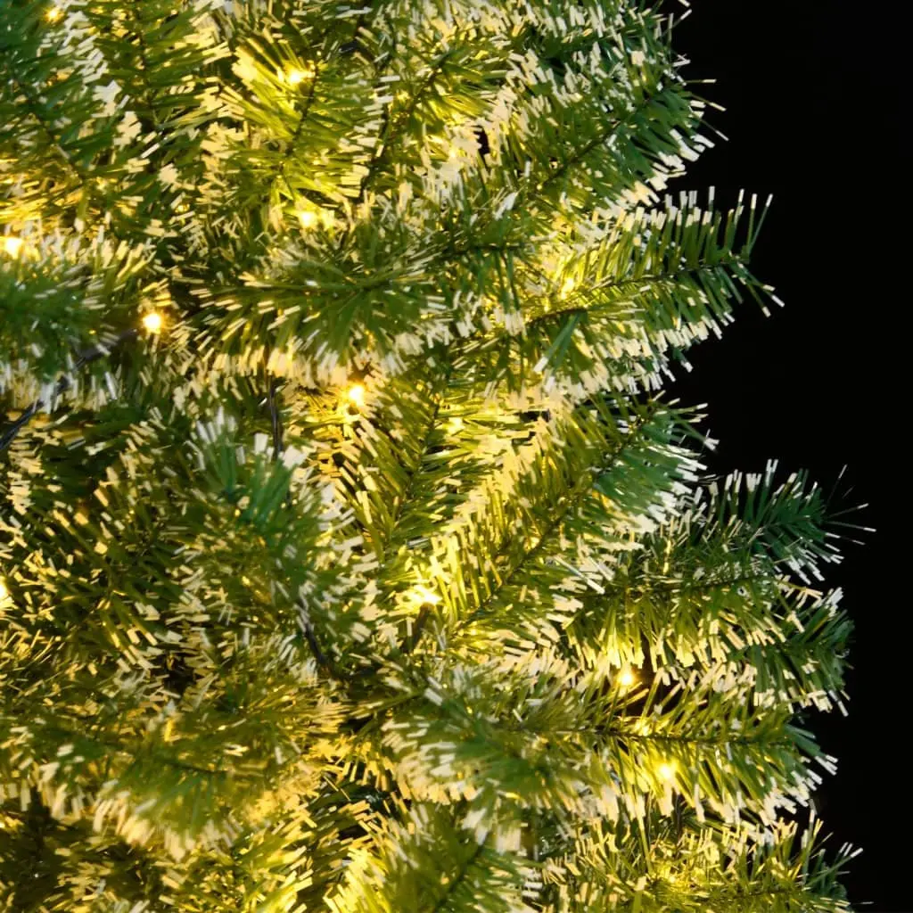 Flocked Snow Artificial Christmas Tree 210cm with 300 LEDs and 8 Lighting Modes USB Powered for Indoor Use