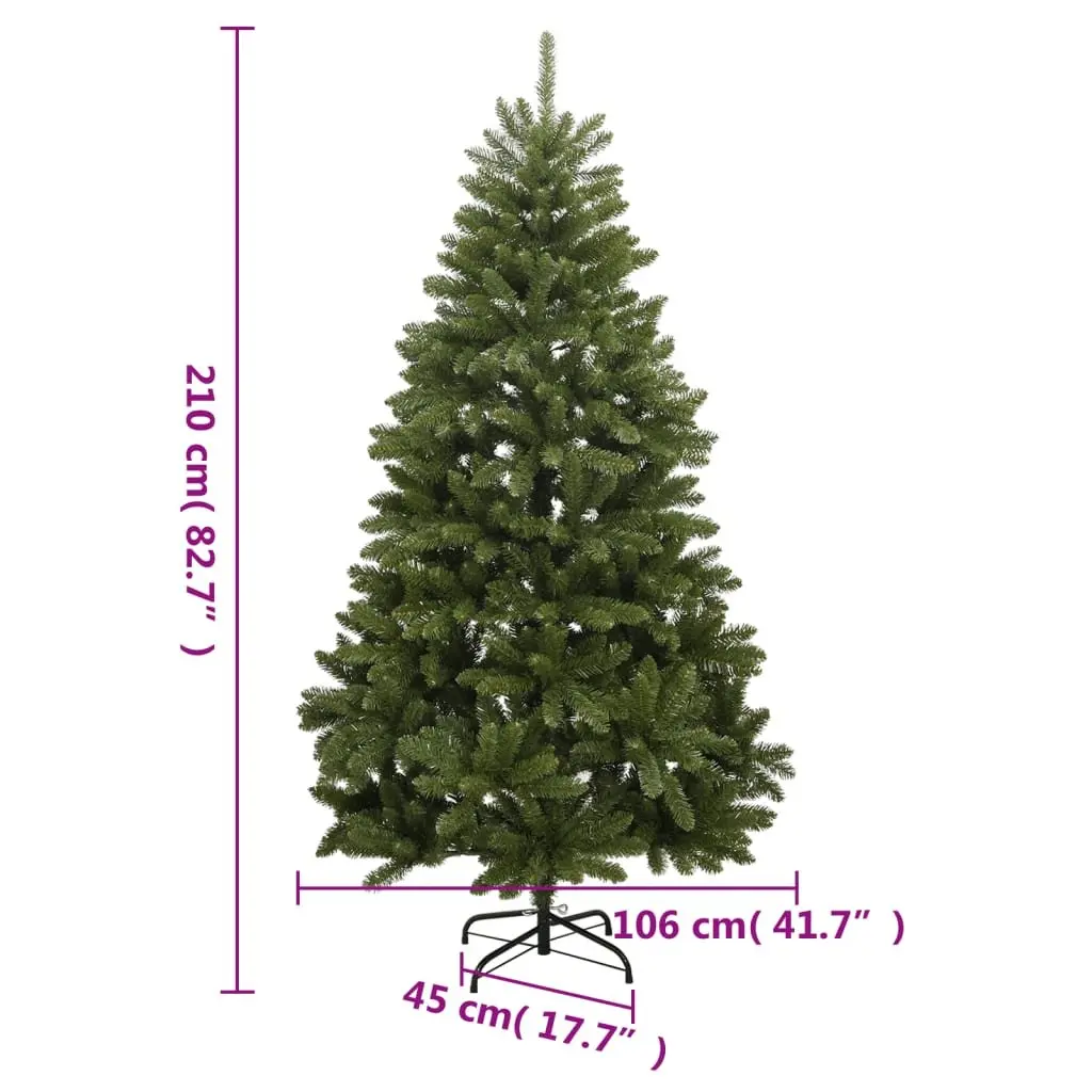 Artificial Hinged Christmas Tree 210cm 300 LEDs 8 Lighting Modes