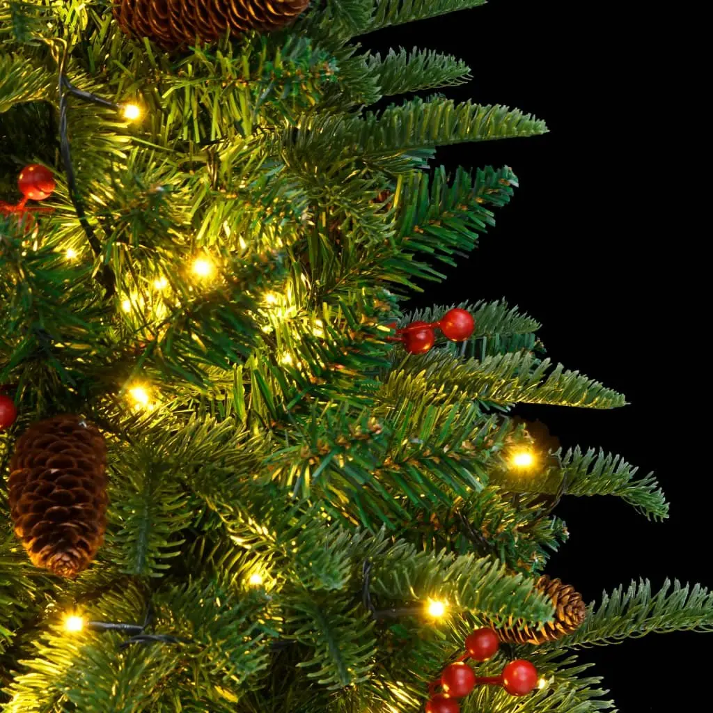 Artificial Hinged Christmas Tree 150cm 150 LED Lights 8 Lighting Modes Holiday Decor